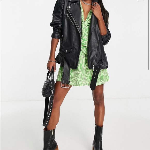 ASOS Design Leather Biker Jacket - Picture 5 of 6